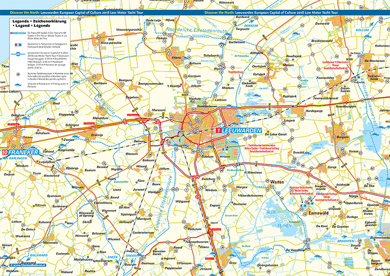 European Capital of Watersports. Leeuwarden zal met hulp van het bureau voor toerisme Friesland Holland en Leeuwarder watersportondernemingen zich in 2018 ook manifesteren als European Capital of Watersports. Het toeristenbureau presenteert op Boot Düsseldorf onder andere deze Leeuwarden 2018 lage motorbotenroute, gemaakt in samenwerking met Yachtcharter Leeuwarden (http://www.yachtcharterleeuwarden.nl/).  