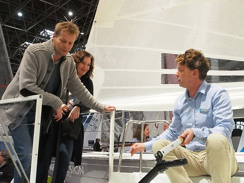 Geert Wijma van Jachtwerf Heeg (Point, G2 en Randmeer) keerde schor huiswaarts. Geen seconde zat hij zonder een geïnteresseerde. 